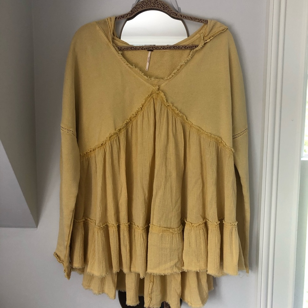 Free people yellow hoodie